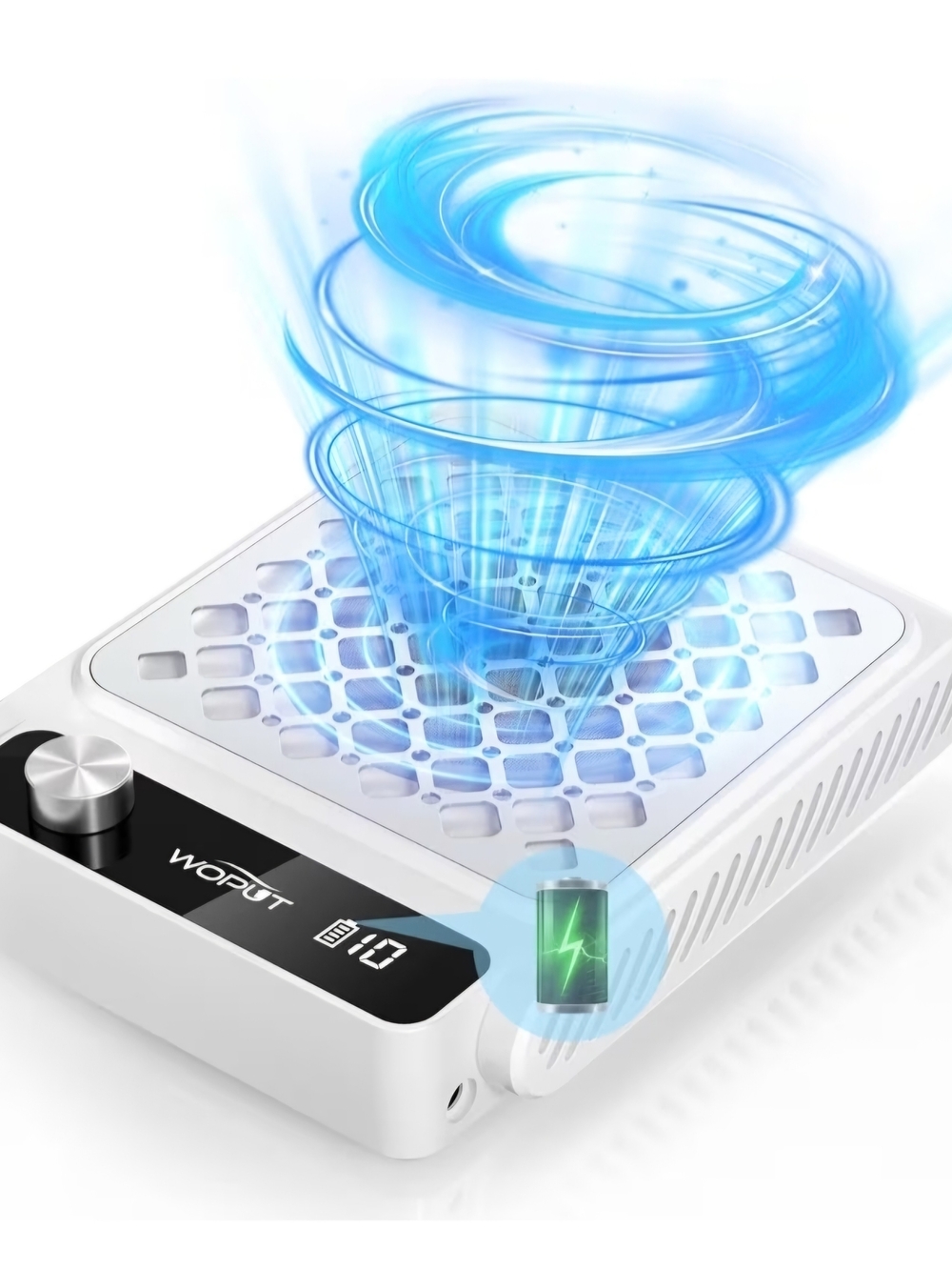 Woput White LED Nail Dust Collector with Suction Fan